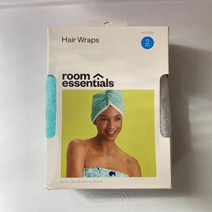 NWT 2 pack Hair Towels  (green/white)